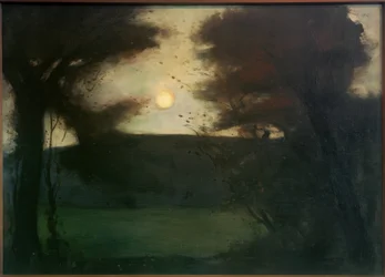 Lever de lune sur le lac Grunewald (Paysage lunaire)